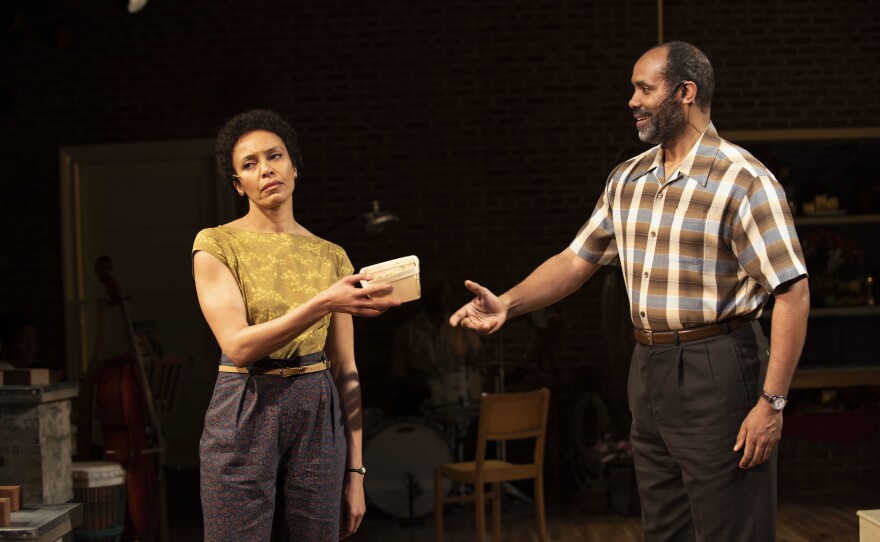 Eisa Davis, pictured here across from Nathaniel Stampley, plays one of the beekeeper sisters.