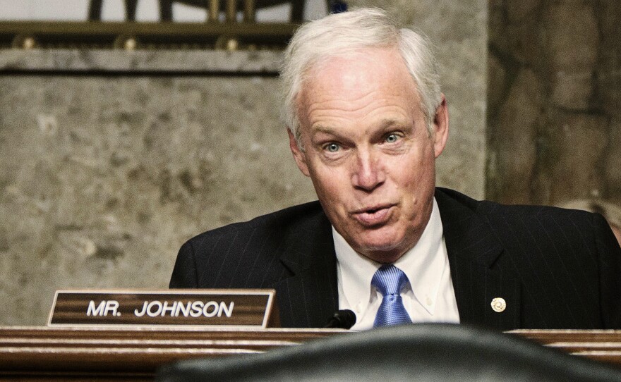 Sen. Ron Johnson, R-Wis., speaks on Capitol Hill in Washington in April.