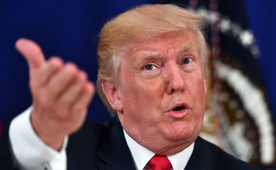 President Trump speaks during a security briefing on Thursday at the Trump National Golf Club in Bedminster, N.J.