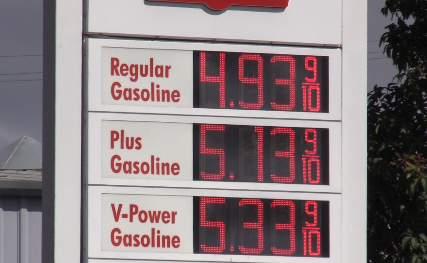 Gas prices are displayed at a Shell station in San Diego's Mid-City neighborhood on Feb. 21, 2022.