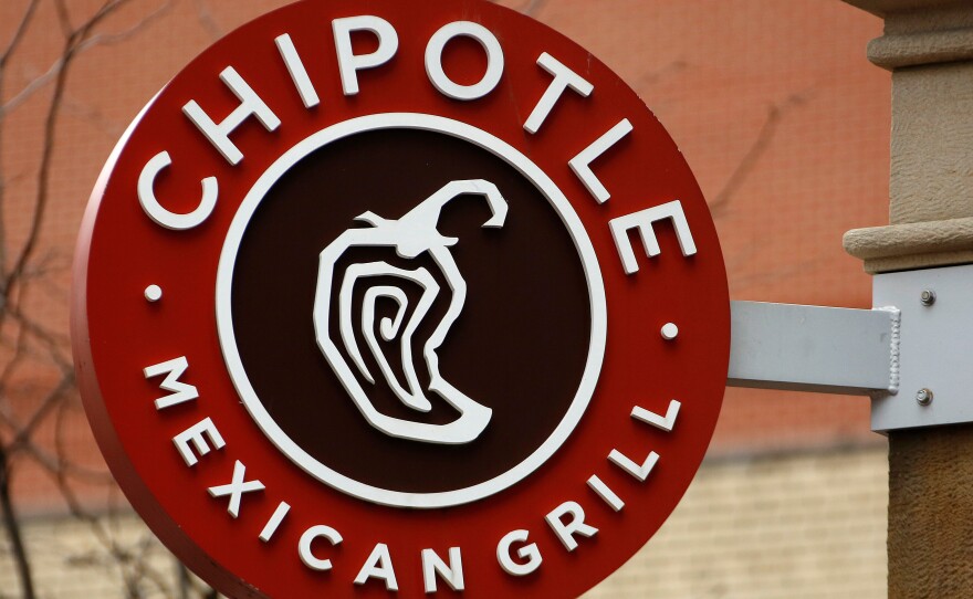 The sign on a Chipotle restaurant in Pittsburgh, photographed in 2017.