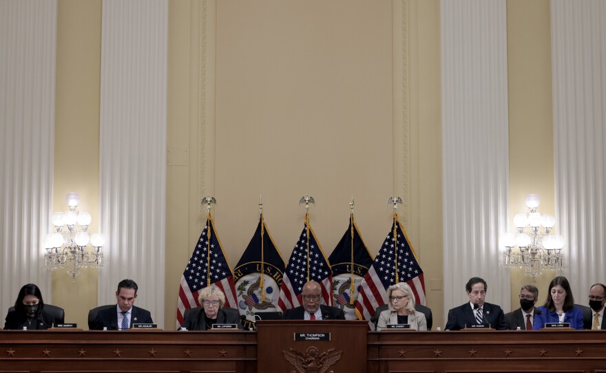 Rep. Bennie Thompson, D-Miss., chair of the select committee investigating the Jan. 6 attack on the U.S. Capitol, speaks during a meeting on Dec. 13, 2021. One part of the panel's probe focuses on money and the day's events.