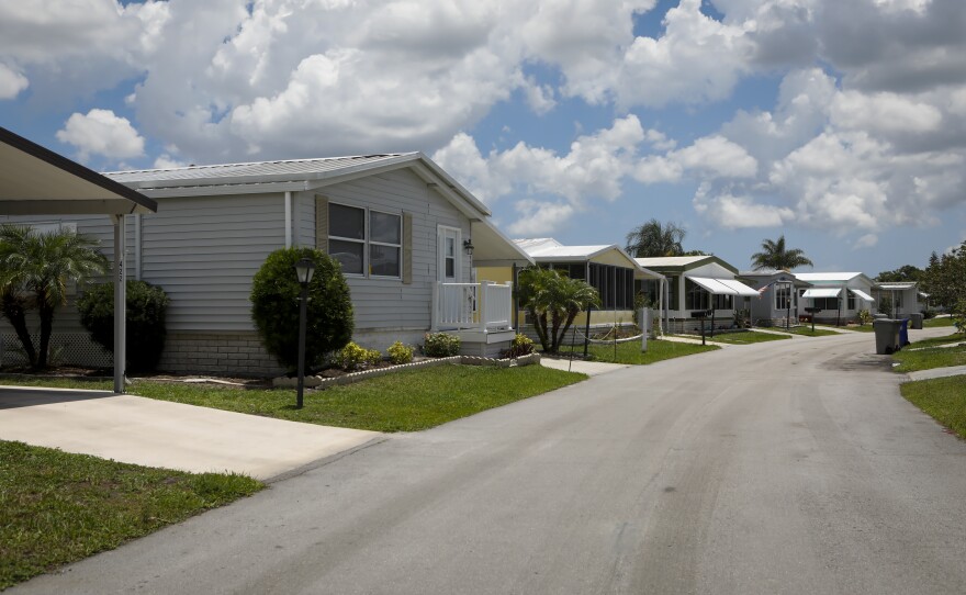 The homes in the community look more like traditional houses than what some might think of as mobile homes. The manufactured houses are brought in pieces on trucks, but once assembled are not really mobile after that. Wednesday, June 8, 2022.