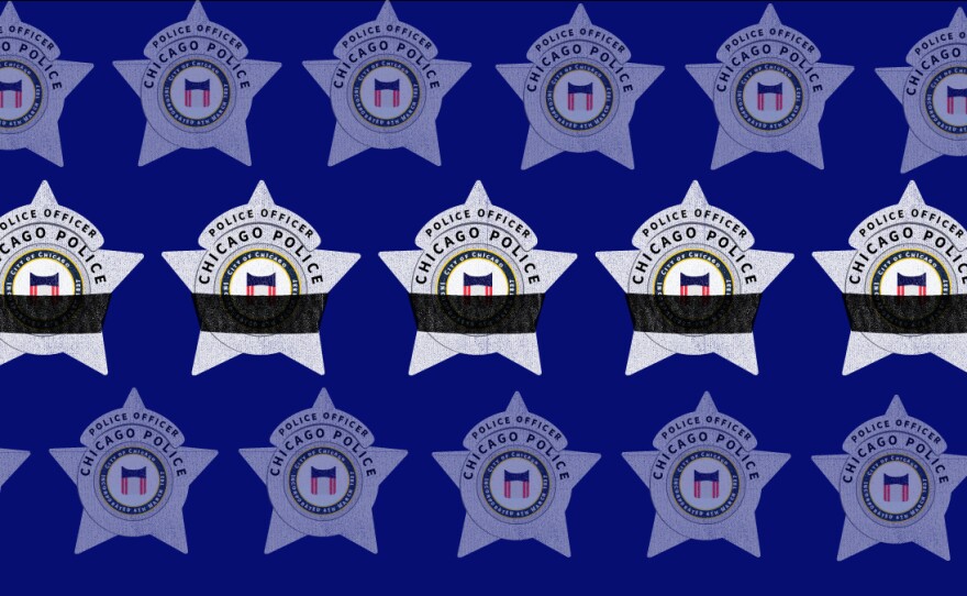 When a fellow officer dies, Chicago police wear black bands around their badges as a sign of mourning. At least five Chicago officers have taken their own lives since July.