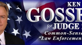 A screenshot of the header of Ken Gosselin's campaign website. It says "Ken Gosselin for Judge 2014, Common-Sense Justice, "Law Enforcement's Choice."