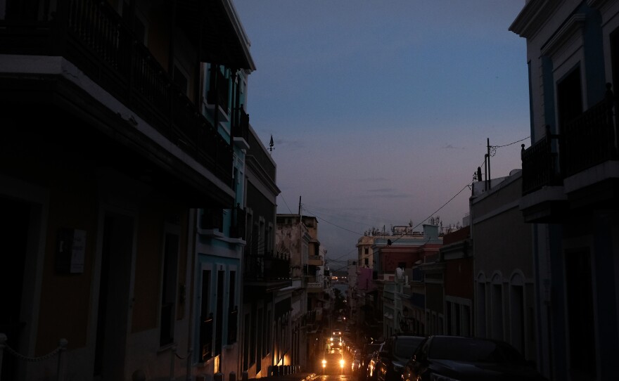 View of Old San Juan, Puerto Rico, on April 18, 2018, after a major failure knocked out the electricity leaving the entire island without power, again. The electricity was eventually restored, but 1.5 percent of customers have had no power in the eight months since Hurricane Maria destroyed the electrical grid.