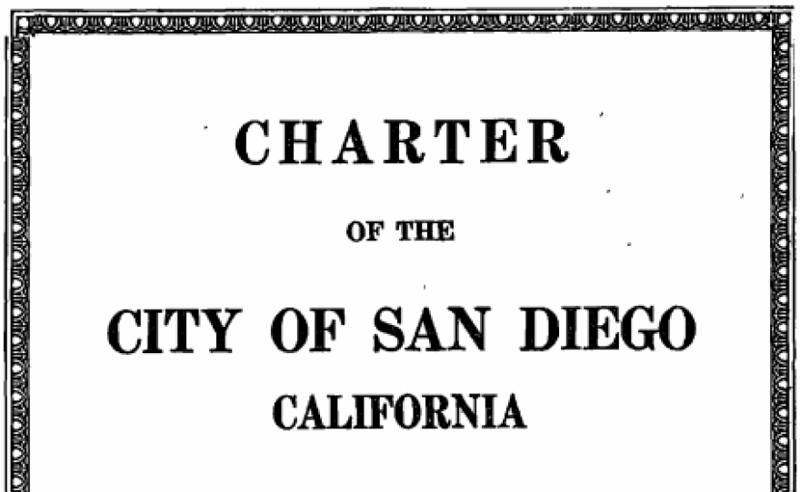 An image of the cover of San Diego's City Charter, which was adopted in 1931.