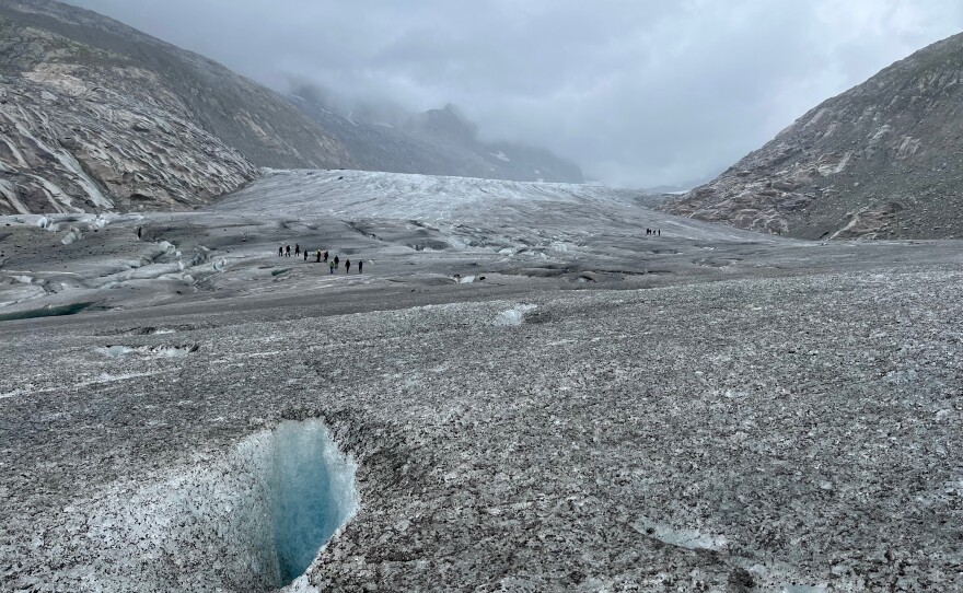 A view of the Rhône Glacier in Switzerland.