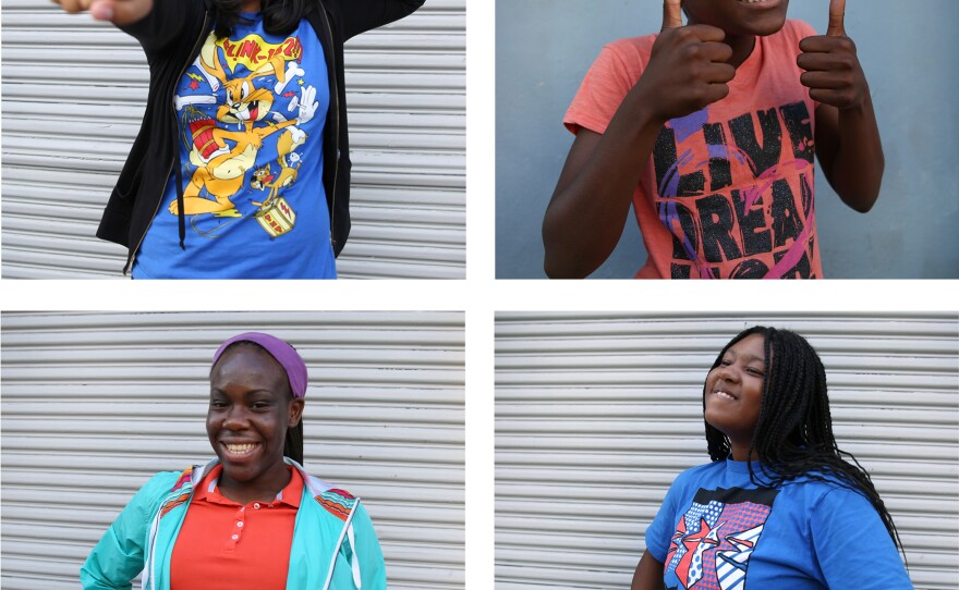 Clockwise from top left: Sophia Neciosup, 13, Natalia Cox, 13, Alexis Brooks, 13, and Tehya Ford, 16, all participated in a Black Girls CODE summer camp session in San Francisco.