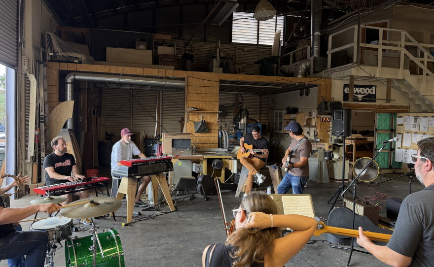 Members of The Midnight Pine rehearse on Aug. 9, 2026.