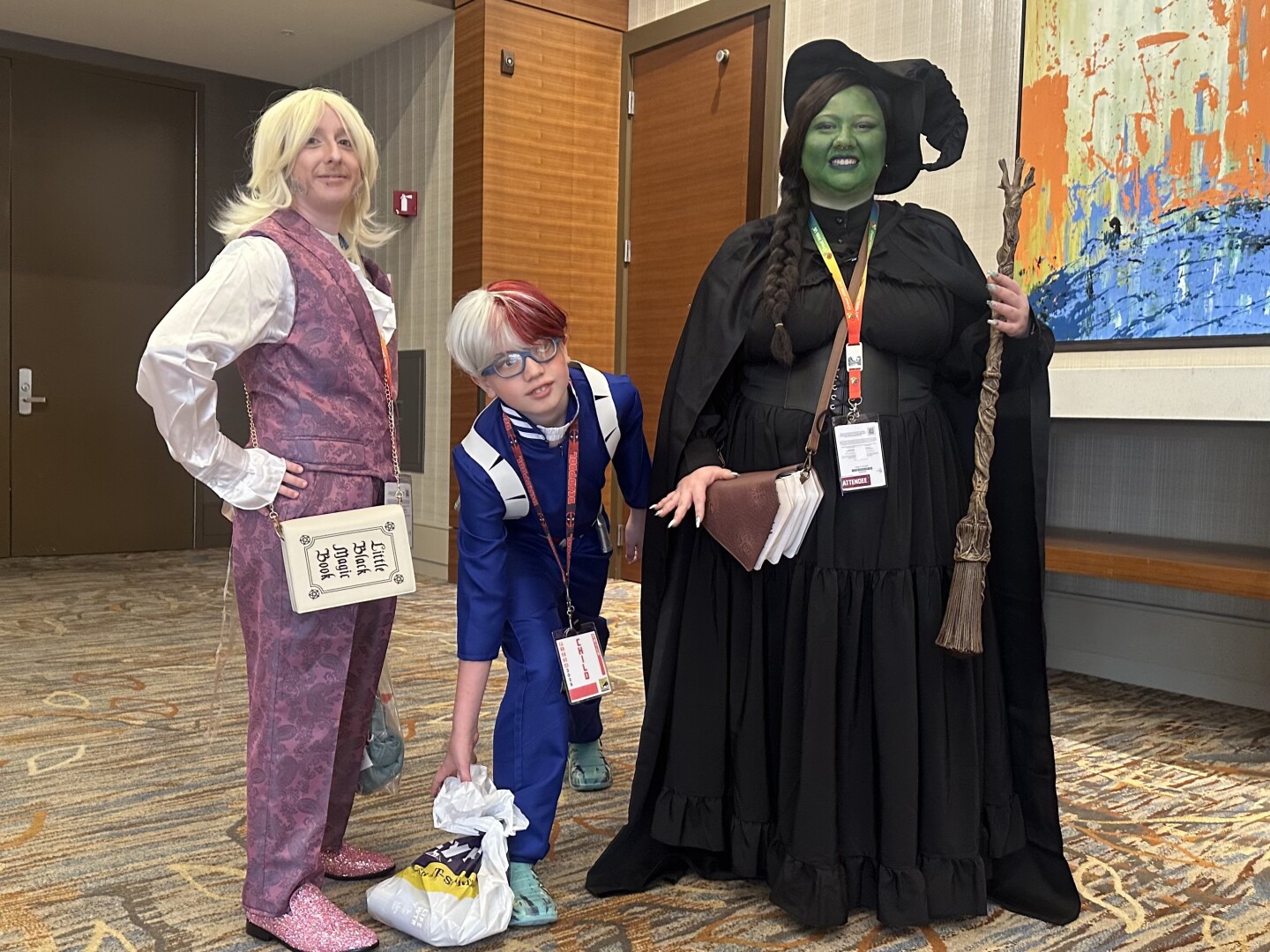 Enjoying Comic-Con for the first time, Becca, Jaedyn and Kallyn Gruber who traveled all the way from North Carolina on Sunday, July 27, 2025.<br/>