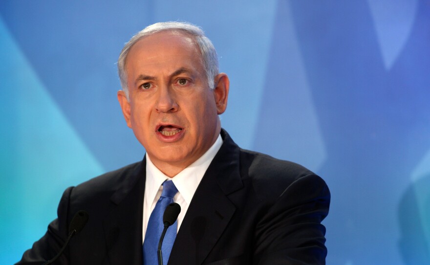 Ilan University on June 14, 2009 in Ramat Gan near Tel Aviv. Netanyahu accepted on Sunday the U.S.-backed goal of a Palestinian state but didn't meet President Barack Obama's demand to stop Jewish settlement expansion.