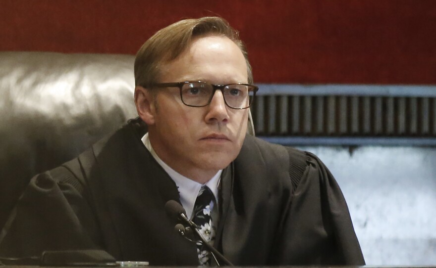 Judge Thad Balkman holds a hearing Tuesday on his final judgment in the opioid lawsuit against Johnson & Johnson by the state of Oklahoma.