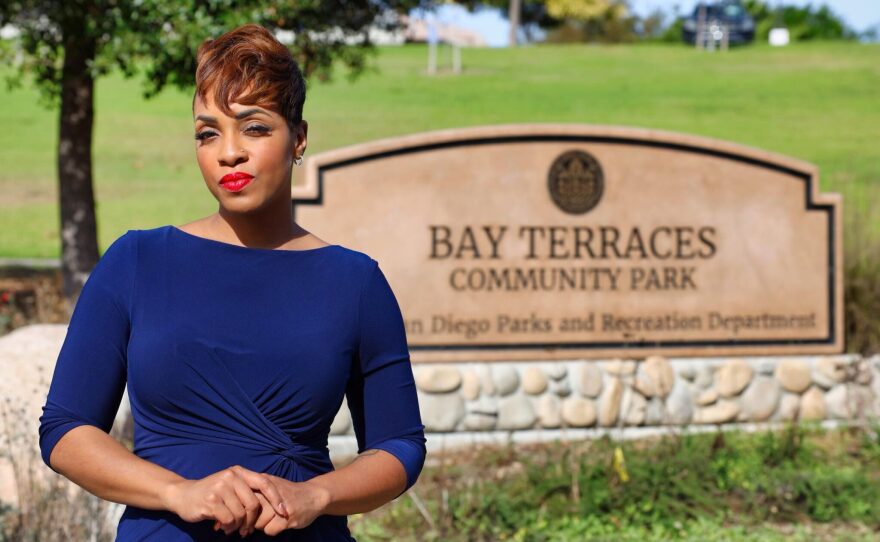 Chida Warren-Darby poses in front of Bay Terraces Community Park in this undated photo.