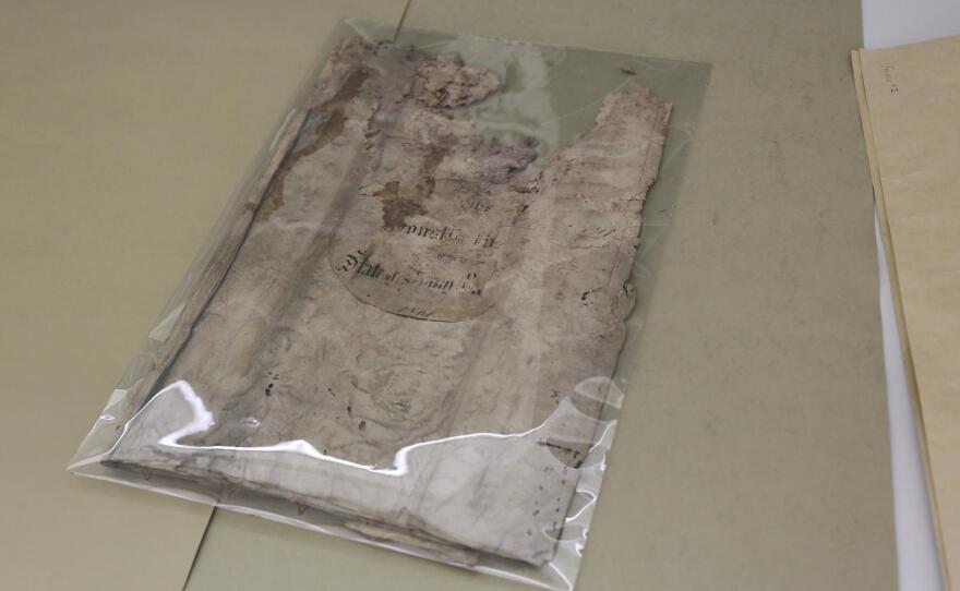 South Carolina's Constitution of 1861 underwent a lamination preservation process. Archivists no longer use the process after it was realized the laminate material degrades into an acid, doing more damage to the documents.