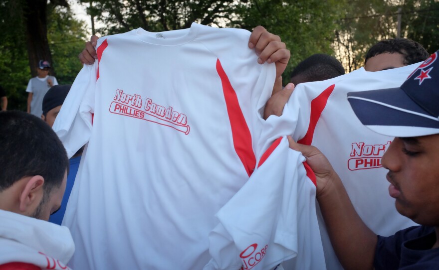 Players on the 16- to 18-year-old team receive their jerseys.