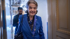 File photo of Sen. Dianne Feinstein, D-Calif., walking through a Senate corridor at the Capitol in Washington, Feb. 14, 2023.