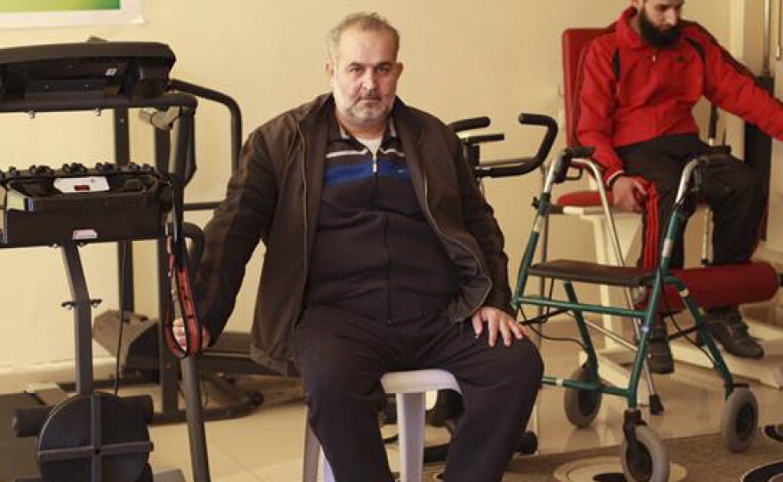 Bassam Farouh, a Syrian rebel fighter, was wounded in a Russian airstrike on his hometown two months ago and is undergoing rehabilitation across the border in Turkey.