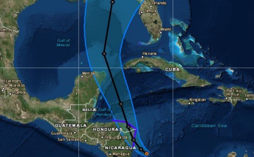 The current forecast track calls for the storm to thread its way between Cancún, Mexico, and the western coast of Cuba.