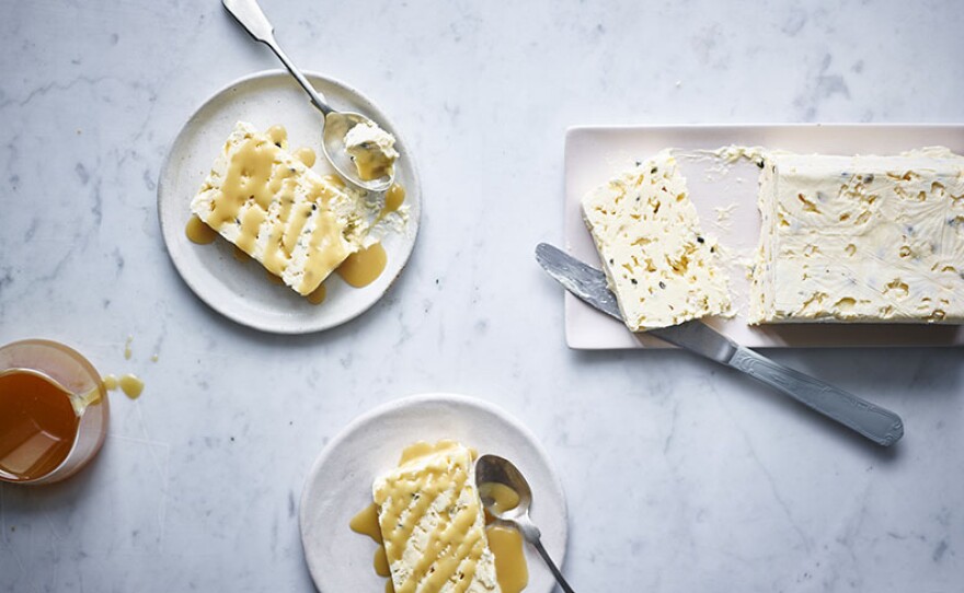 Passionfruit ice cream cake. Television personality, journalist and gourmet food writer Nigella Lawson hosts the culinary series NIGELLA: AT MY TABLE. The series is a delicious celebration of home cooking — the food that makes people feel happy and welcome as they sit around the table. Whether offering her fresh take on familiar classics, or creating new dishes inspired by different cuisines, Nigella ensures that everyday eating is always pleasurable, with a minimum of fuss. 