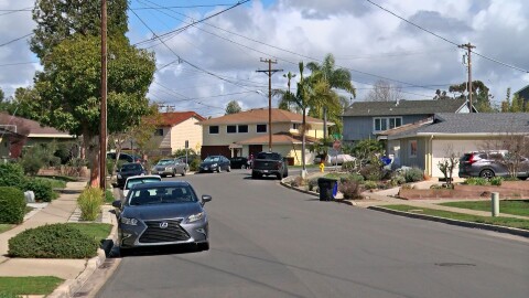 A residential Street in University City, San Diego is shown on Feb. 28, 2023. 