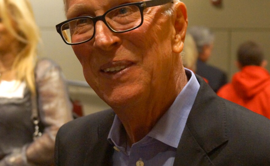 Steve Fisher meets with KPBS Producer Club members at the Fowler Athletics Center, May 6, 2014.