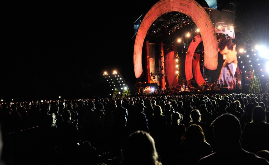 John Mayer sings to tens of thousands at the 2013 Global Citizen Festival in Central Park. The event is part of an effort to end extreme poverty.