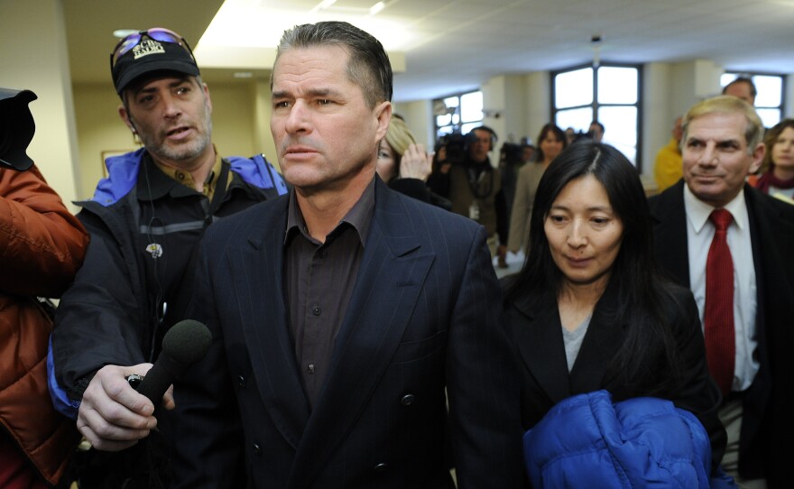 Richard and Mayumi Heene leave a Larimer County, Colo., courtroom after their sentencing hearing in 2009. Richard Heene was sentenced to 90 days in jail, 100 hours of community service and four years probation for his part in the "Balloon Boy" hoax. Mayumi Heene was sentenced to 20 days in jail and four years probation.