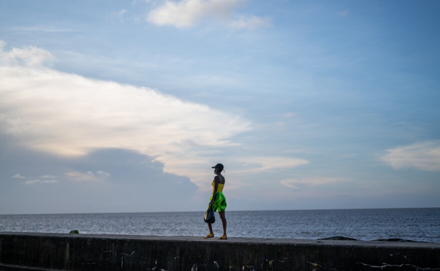 Sea levels in Guyana are rising several times faster than the global average. High tides sometimes spill over the seawall that is meant to protect the coastline.