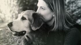 A photo of author Julie Barton and her dog Bunker in 2007. 