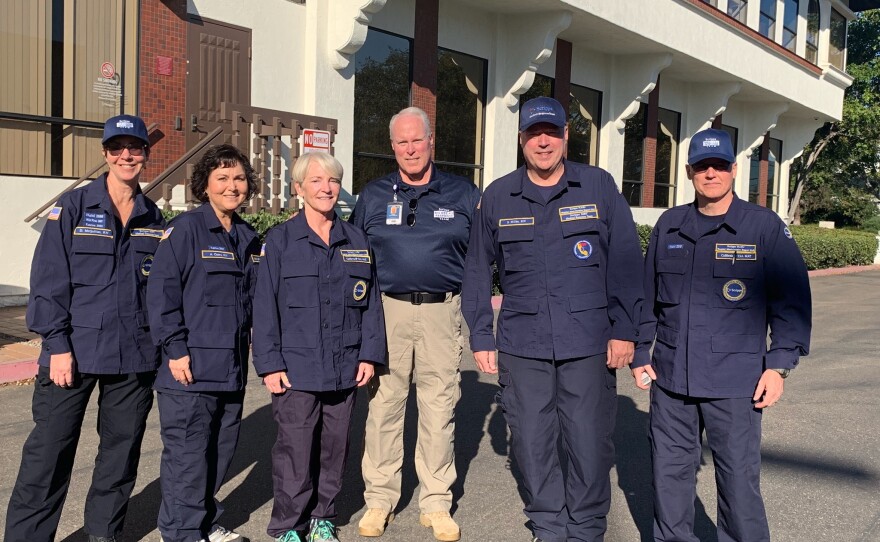 Scripps Health President and CEO Chris Van Gorder meets with its medical response team before heading out to help victims of the Camp Fire in Chico, Nov. 11, 2018.