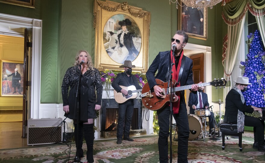 Eric Church sets his acoustic guitar ablaze as he performs “Joy to the World.” IN PERFORMANCE AT THE WHITE HOUSE "Spirit of the Season."