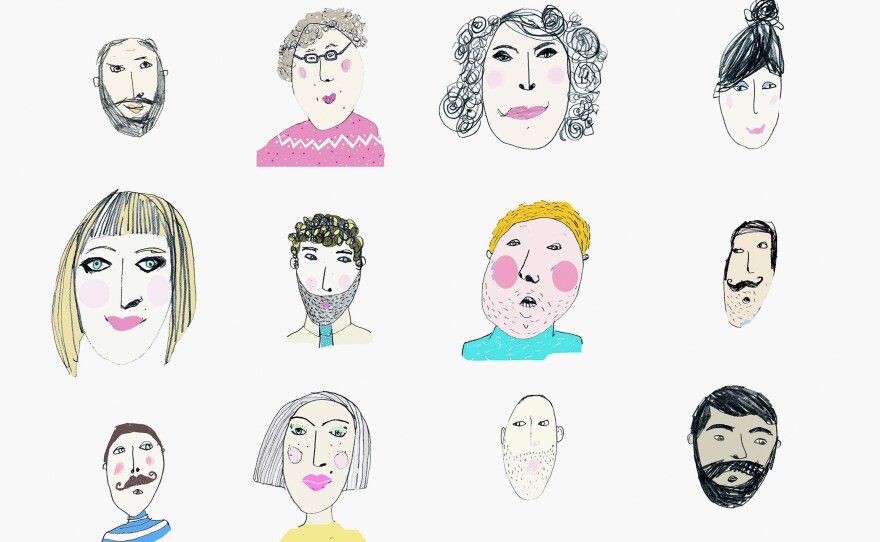 Variety of human faces