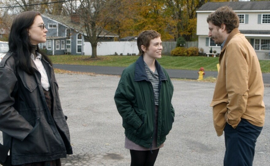 Hannah Gross, Sophia Lillis and Michael Cera play grown siblings in <em>The Adults.</em>