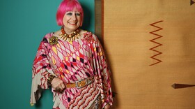 British fashion and textile designer Zandra Rhodes. A retrospective of her work opens at the Mingei International Museum this month. 