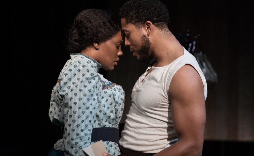 Kearstin Piper Brown and Justin Austin in <em>Intimate Apparel,</em> at Lincoln Center Theater.