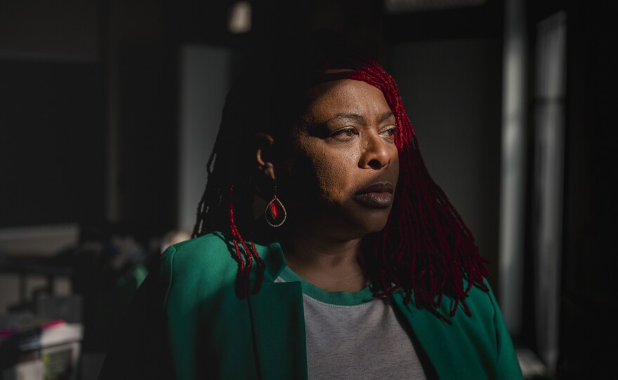 Chantay Love, Co-Founder and President of EMIR Healing Center, stands for a portrait at the Germantown office in Philadelphia on Monday, March 25, 2024.