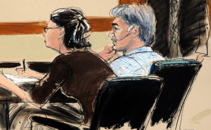 <p>In this courtroom sketch, defendant Manssor Arbabsiar and defense attorney Sabrina Shroff appear in court in New York on Tuesday. Arbabsiar has been charged in an alleged plot to assassinate Saudi Arabia's ambassador to the U.S.</p>
