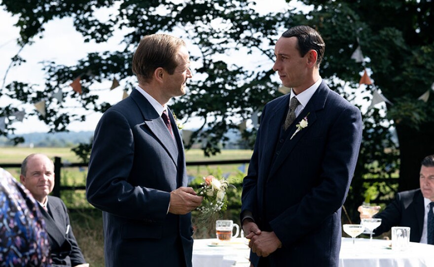 Oliver Dimsdale as Daniel Marlowe and Al Weaver as Leonard Finch in MASTERPIECE Mystery! GRANTCHESTER, Season 7.  