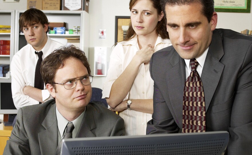 Could the characters in the sitcom "The Office" be inflating the sum of their knowledge via the Internet?