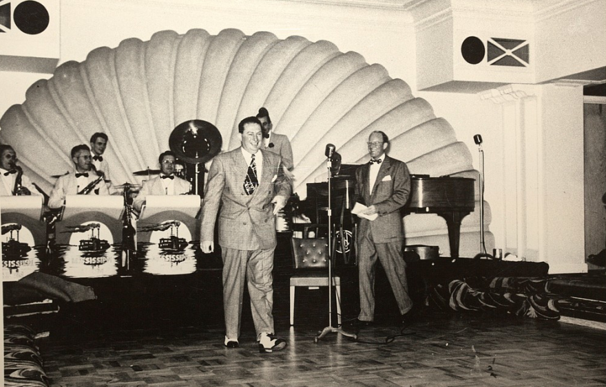 This undated photo shows musicians performing at the Lafayette Hotel.