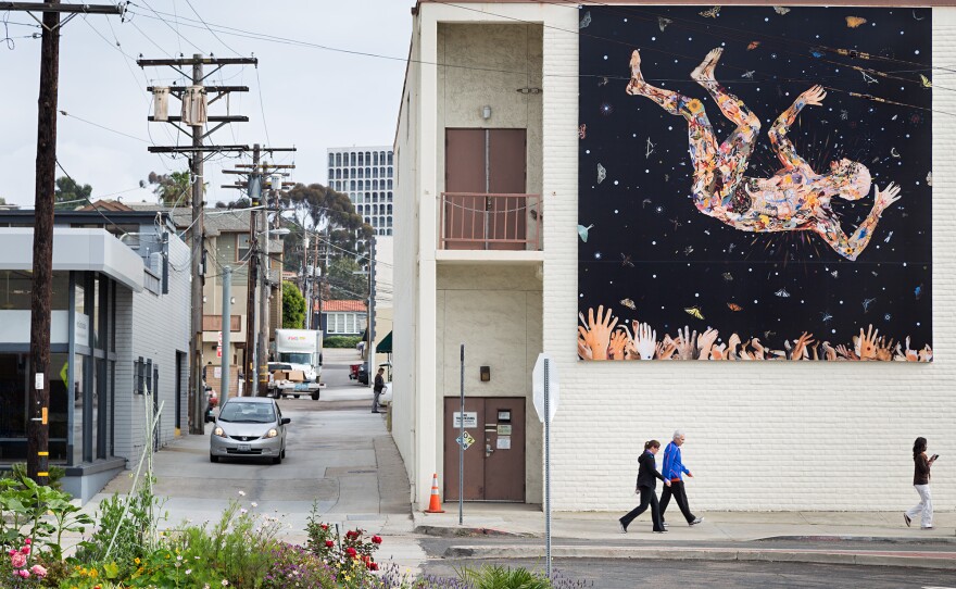 A mural by artist Fred Tomaselli on Girard Avenue in La Jolla.