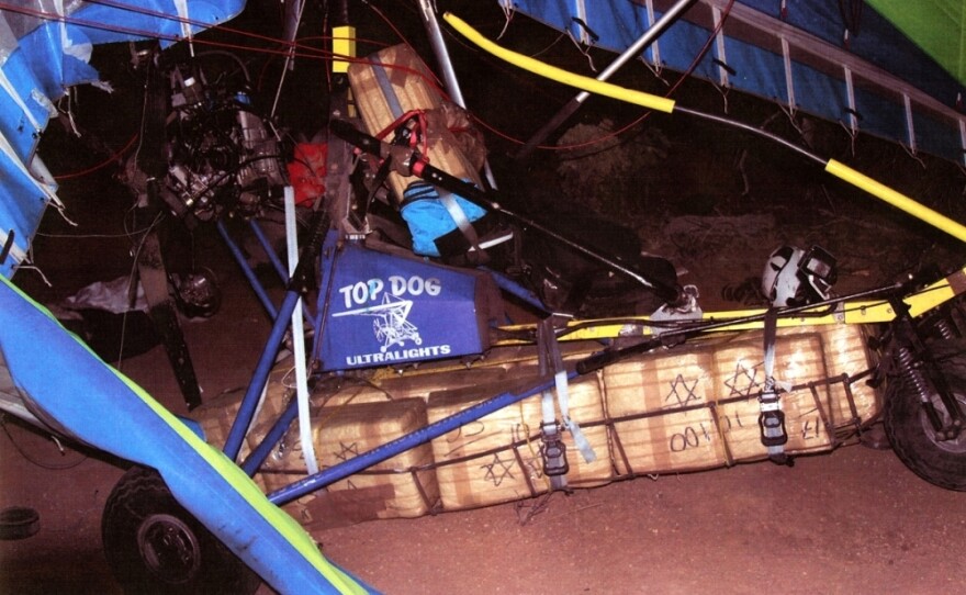 Federal agents seized an ultralight along the U.S.-Mexico border near Tucson in December 2008. Smugglers had 253 pounds of marijuana onboard.