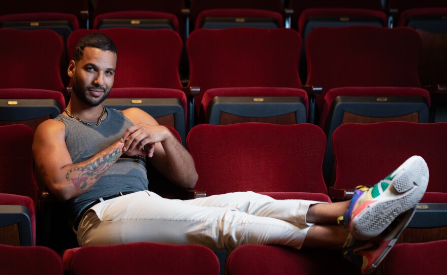 Actor Tristan J. Shuler plays the character of Dwayne in Cygnet Theatre's 2025 production of "The Hot Wing King."