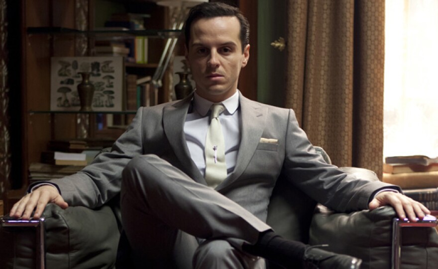 Andrew Scott as Jim Moriarty in "The Reichenbach Fall." Sherlock Holmes and Dr. Watson are back for a new round of clever crime-solving in 21st century London in a series that USA Today hailed as "unabashedly entertaining." Benedict Cumberbatch returns in the title role, with Martin Freeman as his deadpan sidekick, Watson, and Andrew Scott as the mousy mastermind of evil, Jim Moriarty.