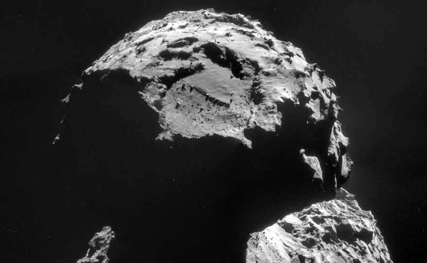 The landing site is seen on this image of comet 67P/Churyumov–Gerasimenko, taken on 6 November, just days before the Philae lander makes its historic descent to the surface.