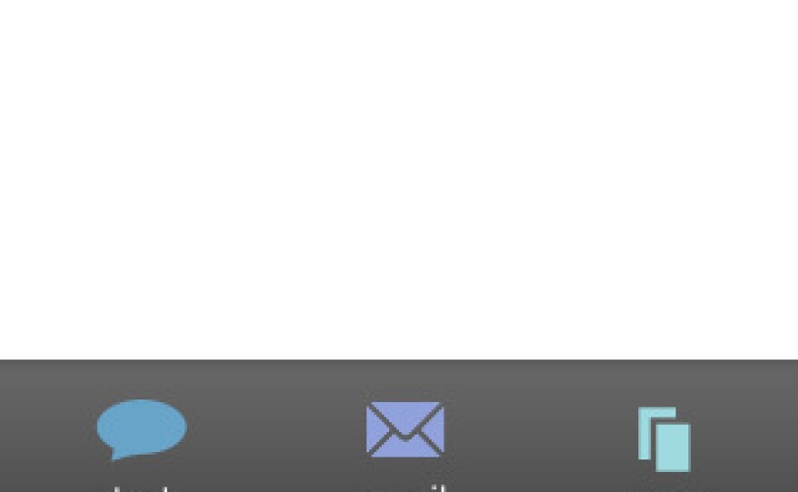 A screen grab of the Dragon Dictation app at work on an iPhone.