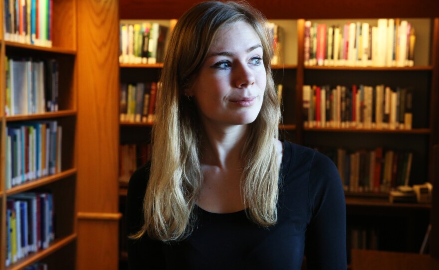 Margie Fuchs poses for a portrait on Georgetown's campus in Washington, D.C.