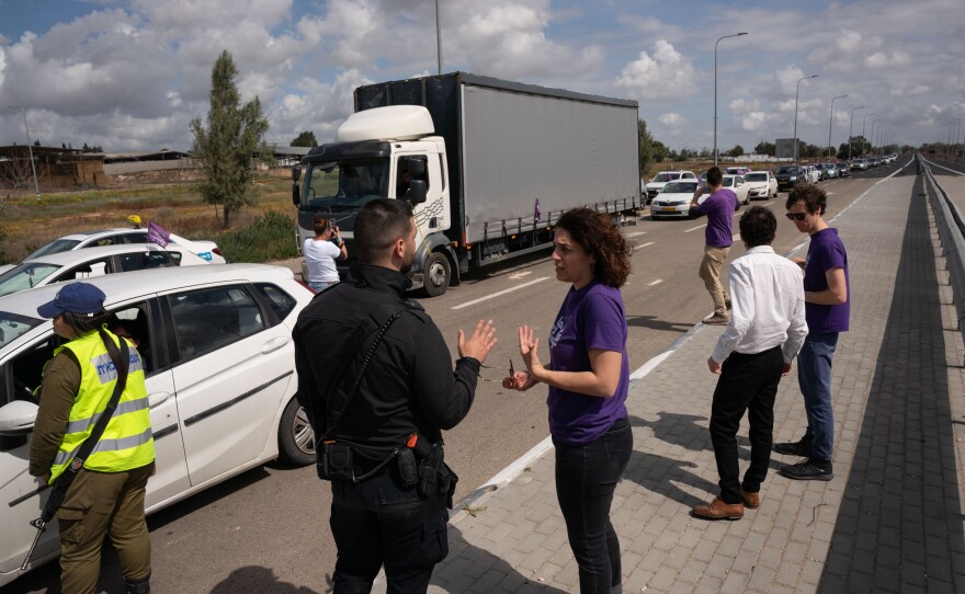 Activists from Standing Together set out to deliver aid to Gaza on March 7 but were blocked by Israeli police and soldiers.
