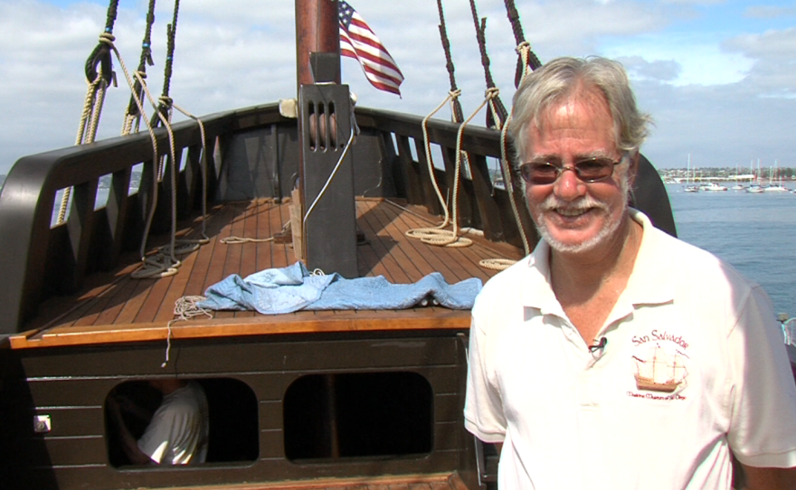 Maritme Musuem President and CEO Ray Ashley on the deck of the San Salvador in San Diego Bay on Sept. 1, 2015.